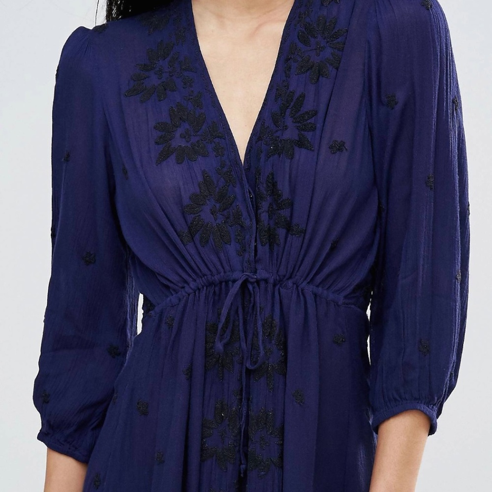 Free people embroidered midi dress